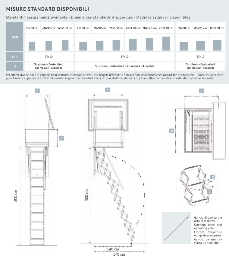 scala retrattile da copertura